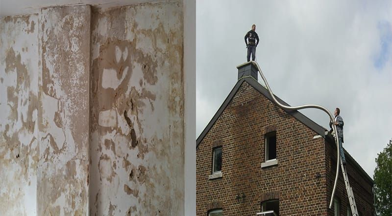 Gainage de chemin&eacute;e — insertion du tubage flexible